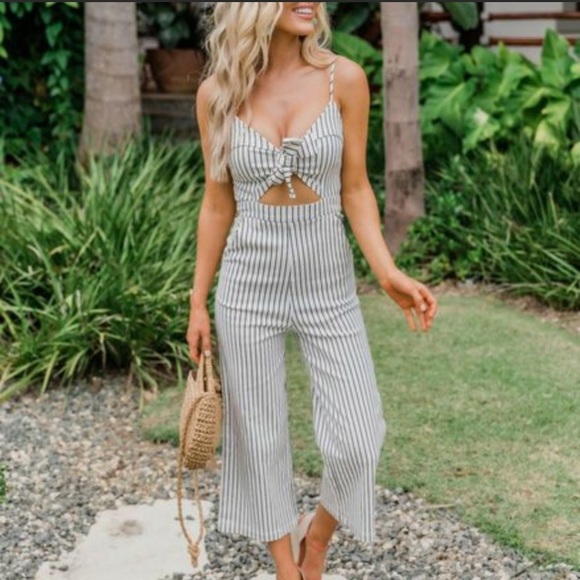 Pink Lily Pants - Pink Lily Boutique striped jumpsuit